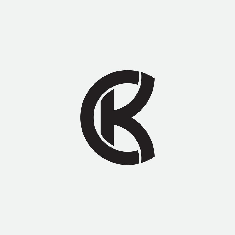 Initial CK monogram logo design. vector