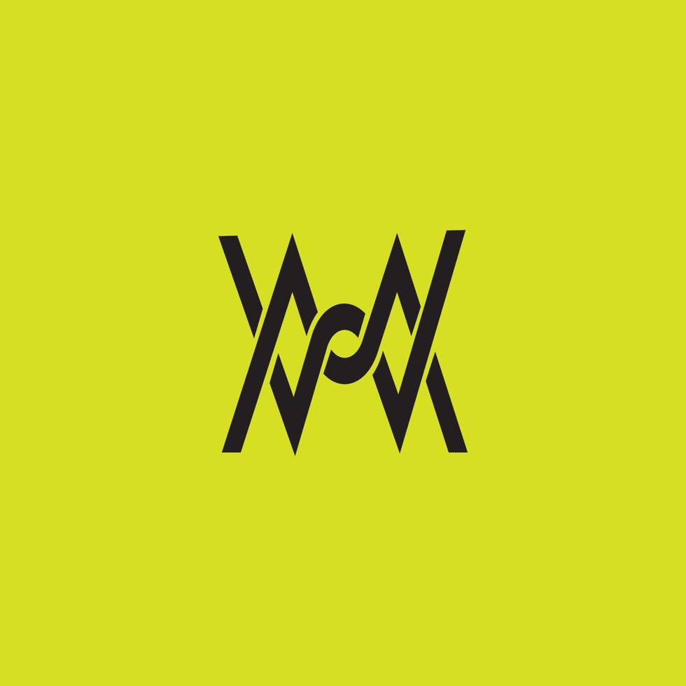 WM or MW initial monogram logo deaign. vector