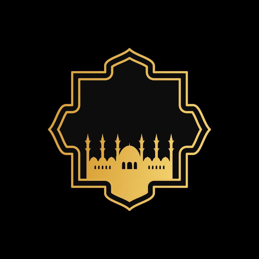 ilustración de ornamento de mezquita. ilustración de marco de mezquita vector