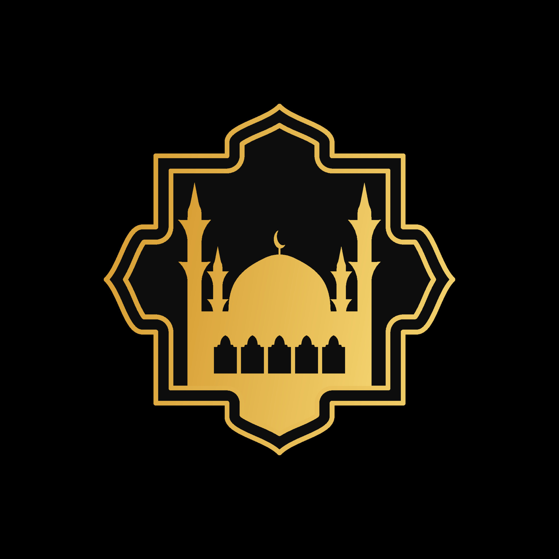 mosque ornament illustration. mosque frame illustration 6512880 Vector