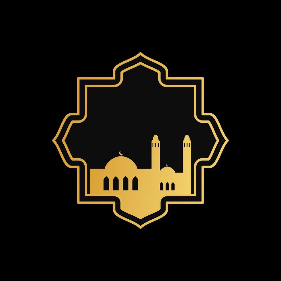 mosque ornament illustration. mosque frame illustration vector