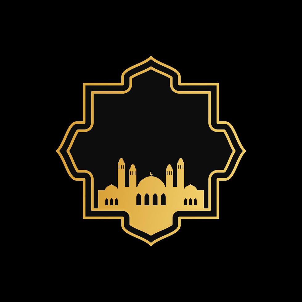 mosque ornament illustration. mosque frame illustration vector