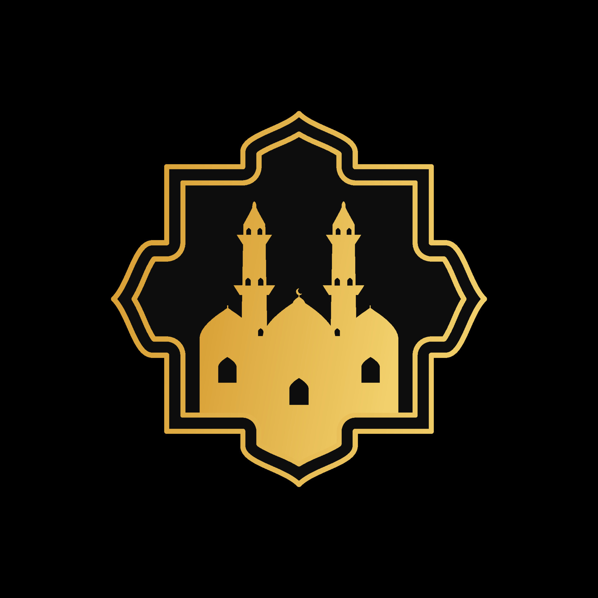 mosque ornament illustration. mosque frame illustration 6512918 Vector