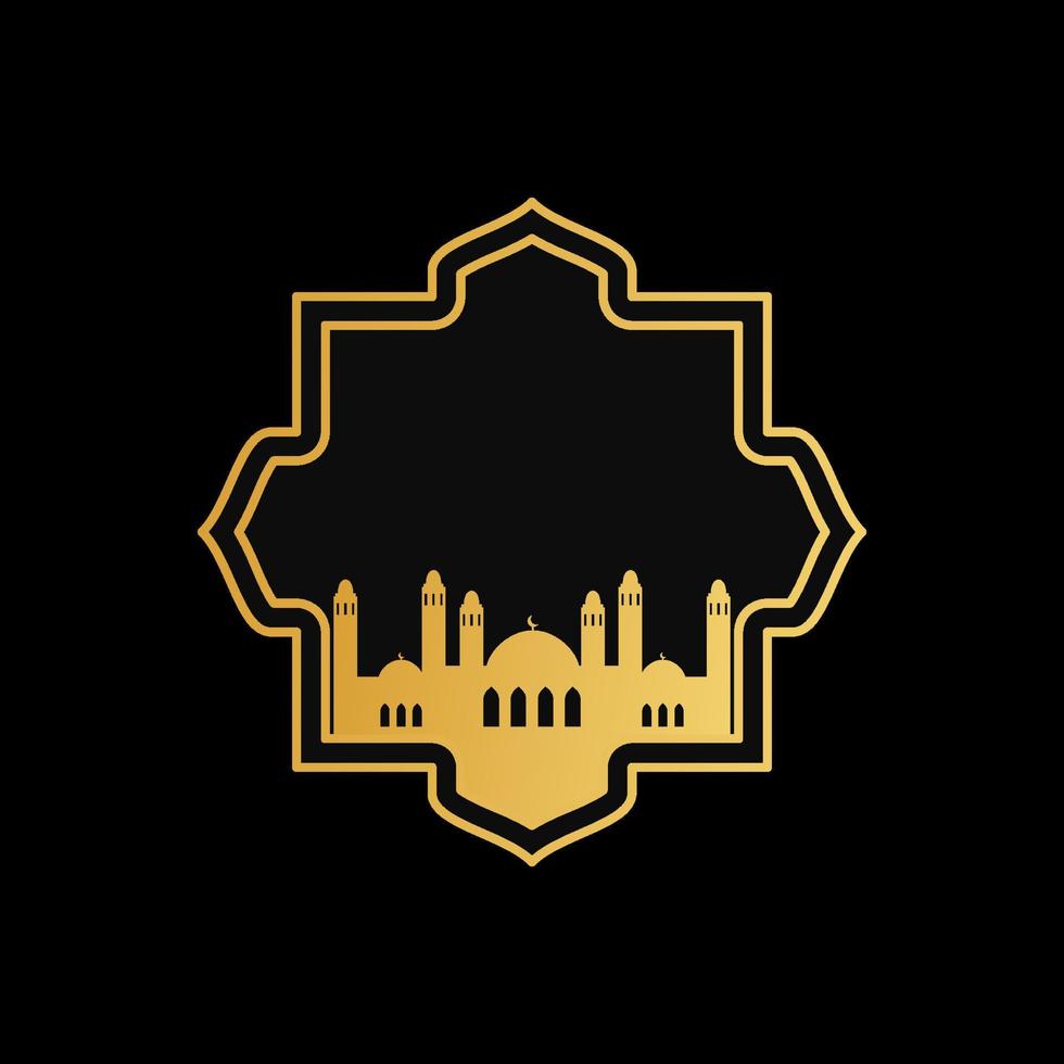 mosque ornament illustration. mosque frame illustration vector