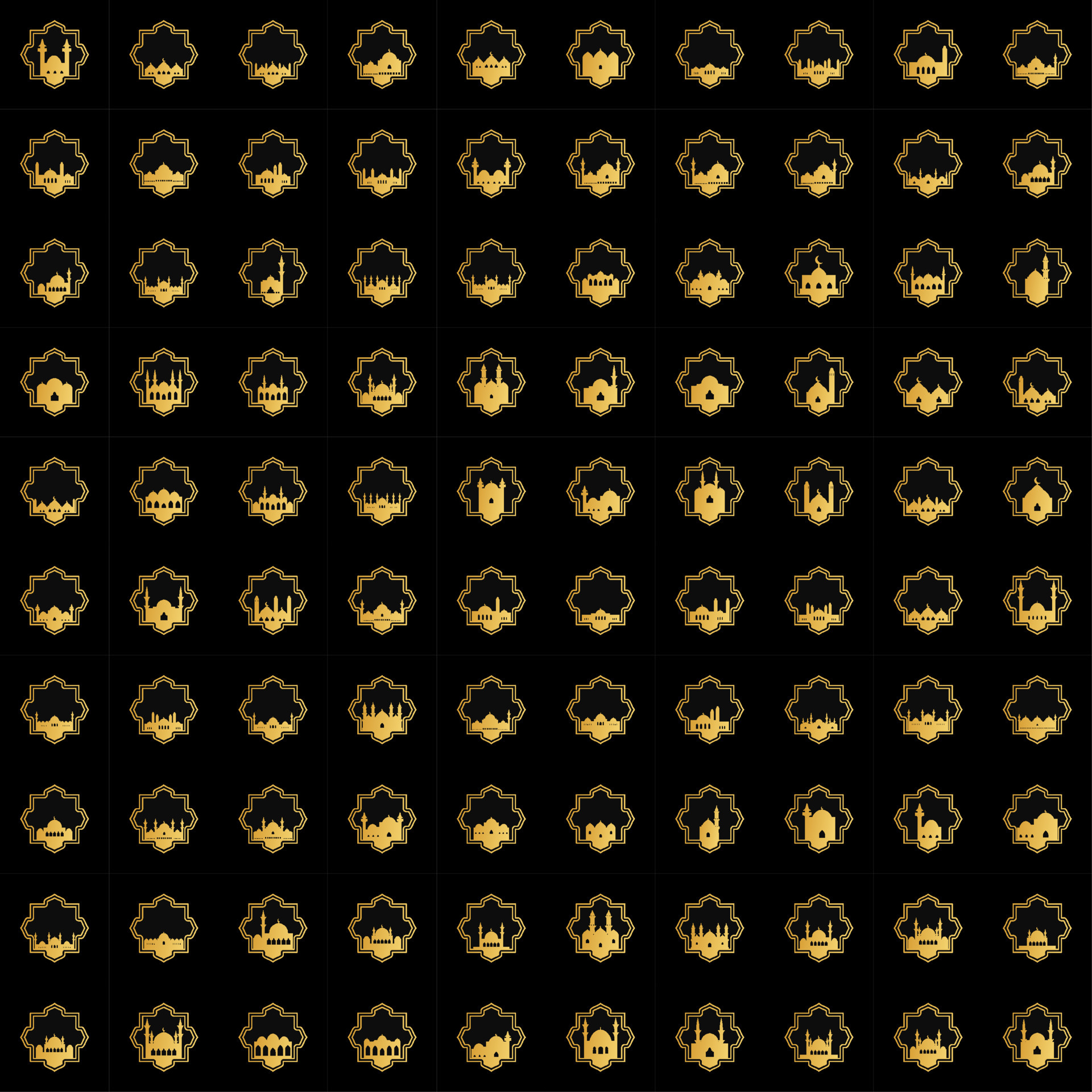 Set of mosque ornament illustration 6512947 Vector Art at Vecteezy