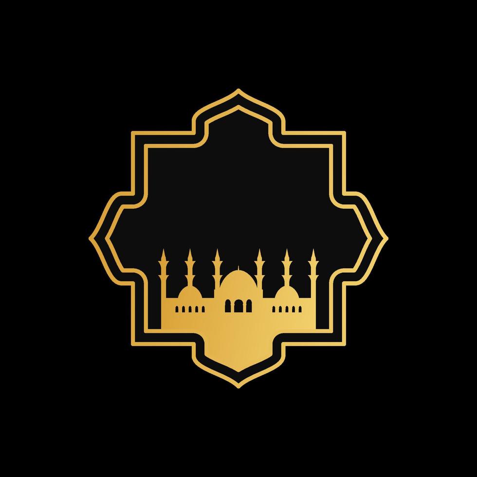 mosque ornament illustration. mosque frame illustration vector