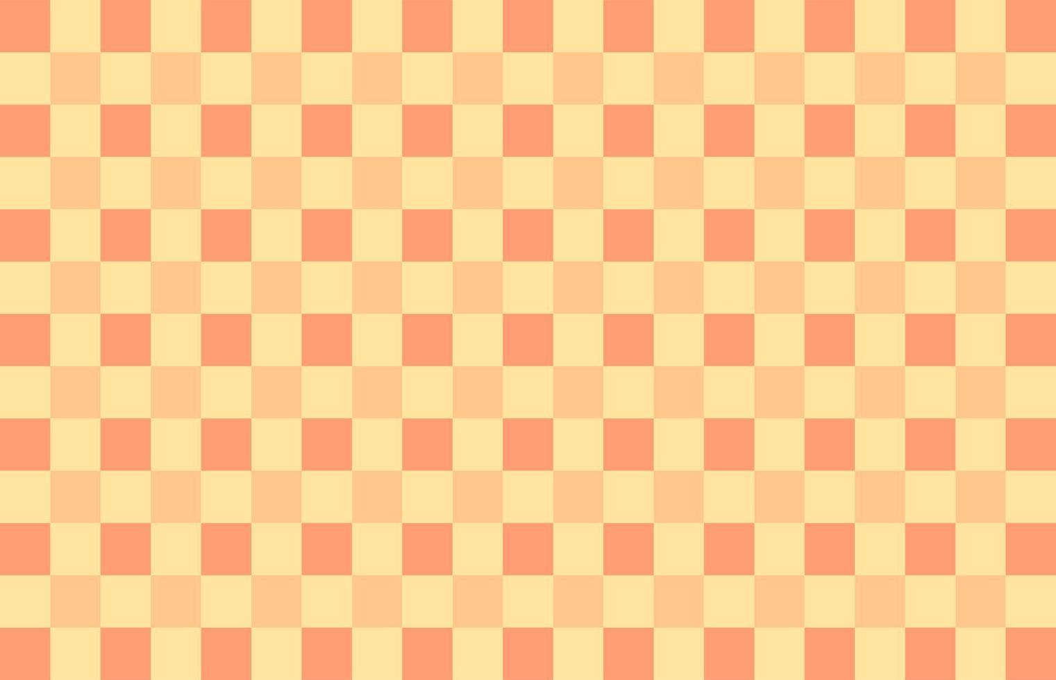 Colorful pattern orange checkered background composed of multiple colors. Abstract pastel checker chess square background. Vector illustration.