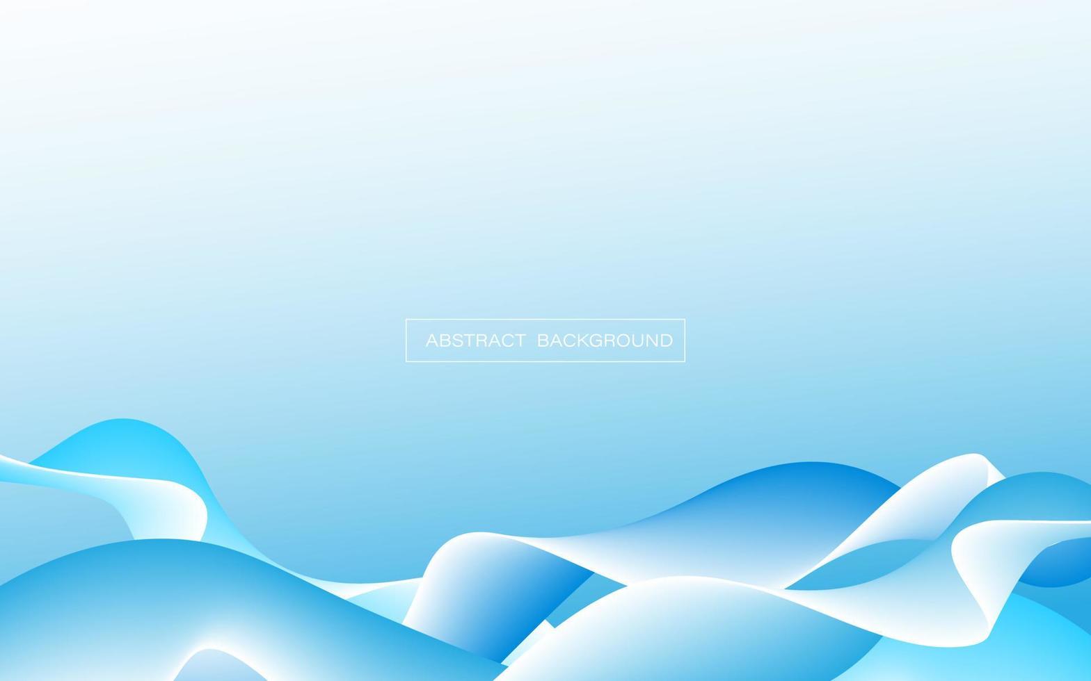 Abstract blue color wave design element on soft blue and white background. Vector illustration