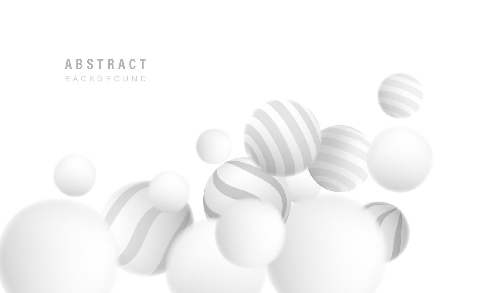 fondo gris blanco abstracto con elementos de patrón de bola de círculo 3d. concepto de diseño de arte para banner, afiche, portada o fondos de negocios. ilustración vectorial vector