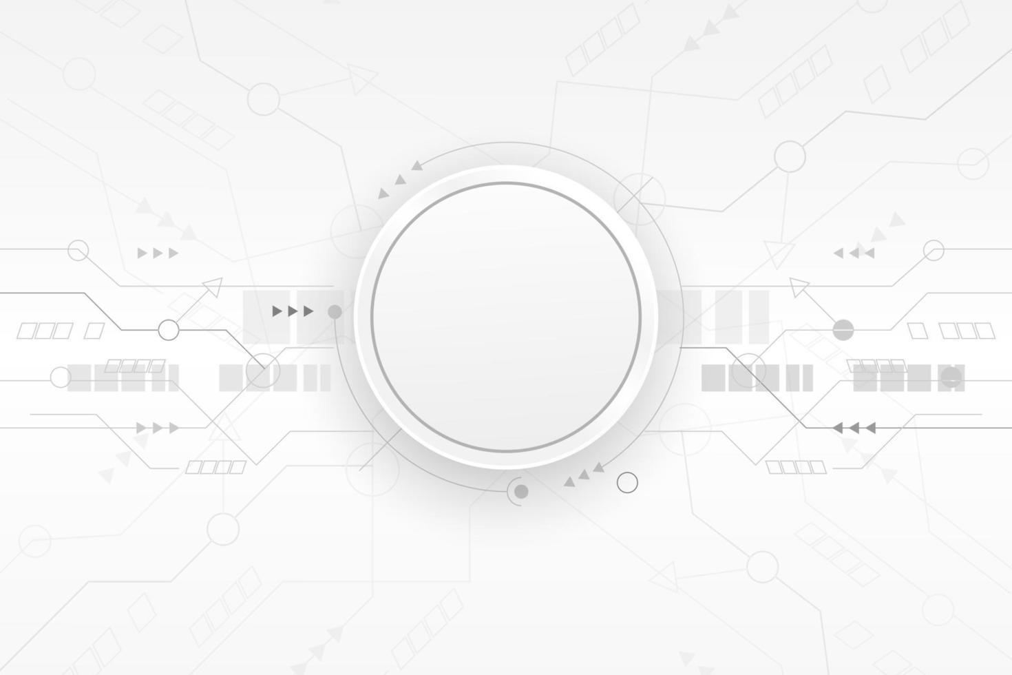 Abstract circuit on white and gray gradient background. Communication concept for technology poster or banner background. Vector illustration