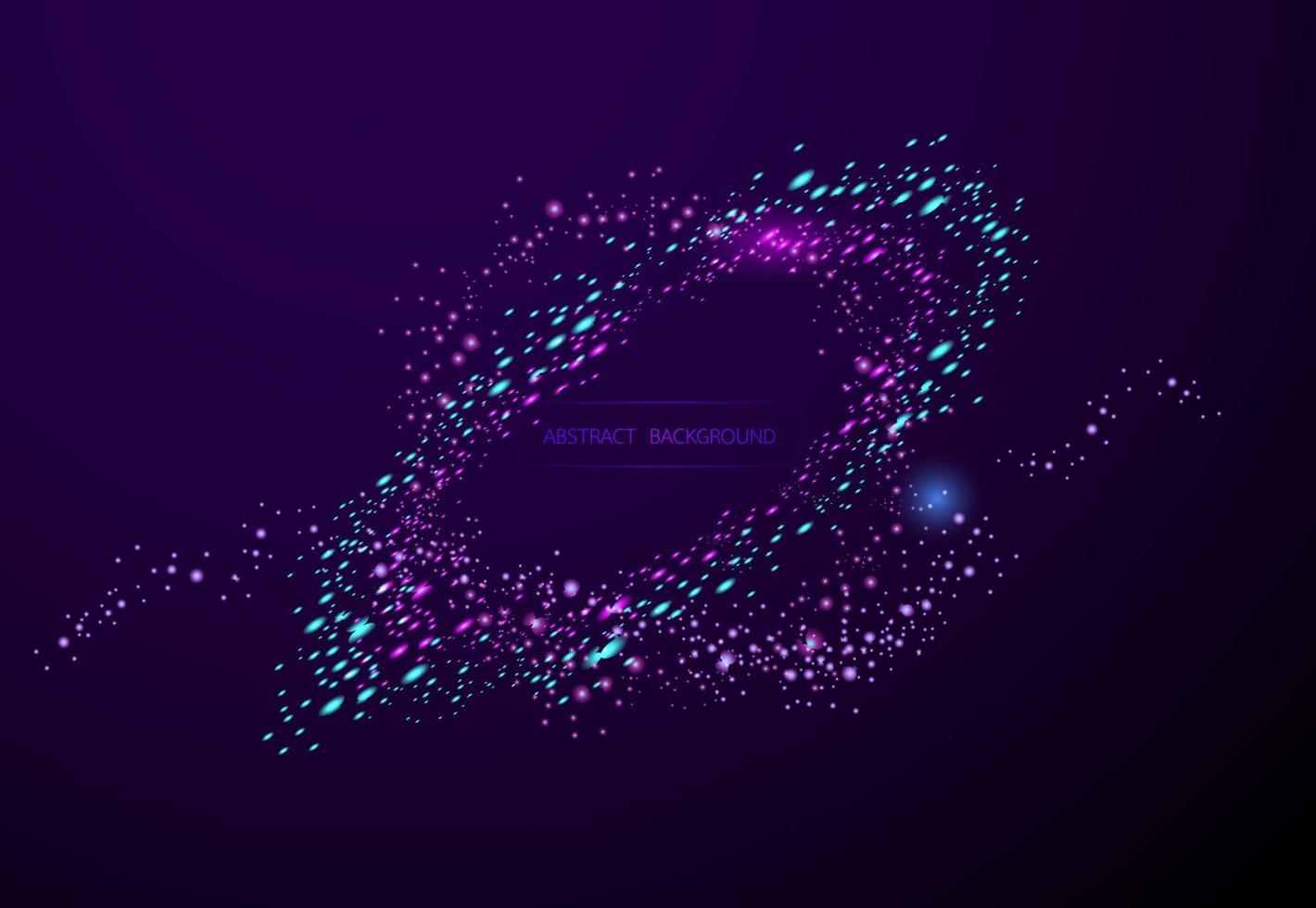 Abstract blue purple geometrical background. Science background. Futuristic technology element with connection circle dots with particles. Vector illustration