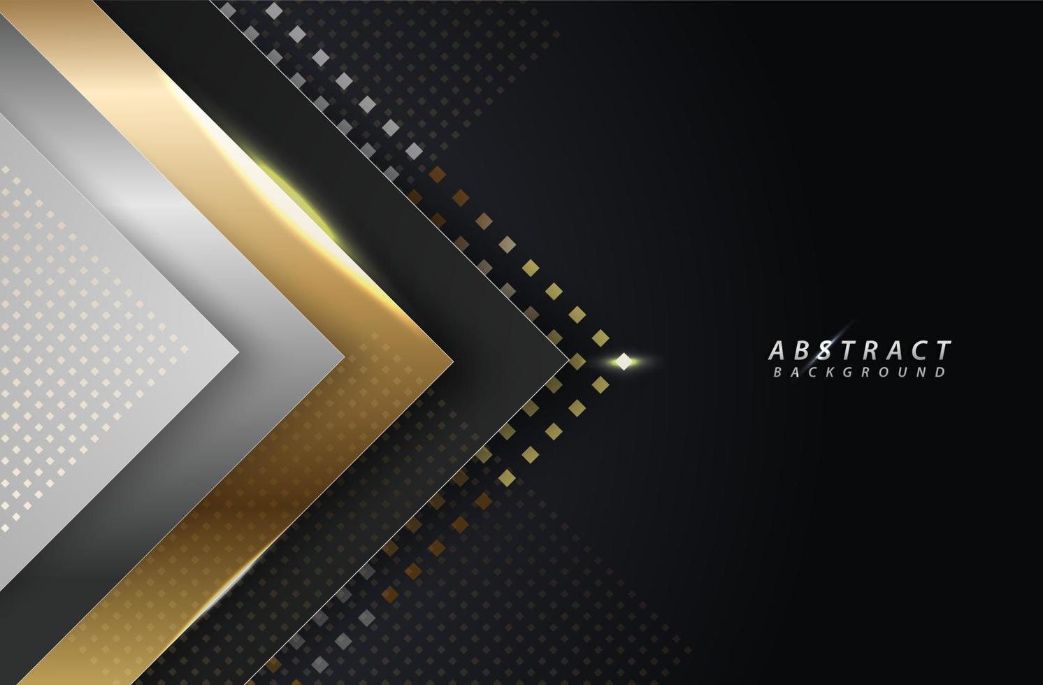 Abstract dark grey and golden overlap background. Modern bright gradient art backdrop or banner for business. Vector illustration