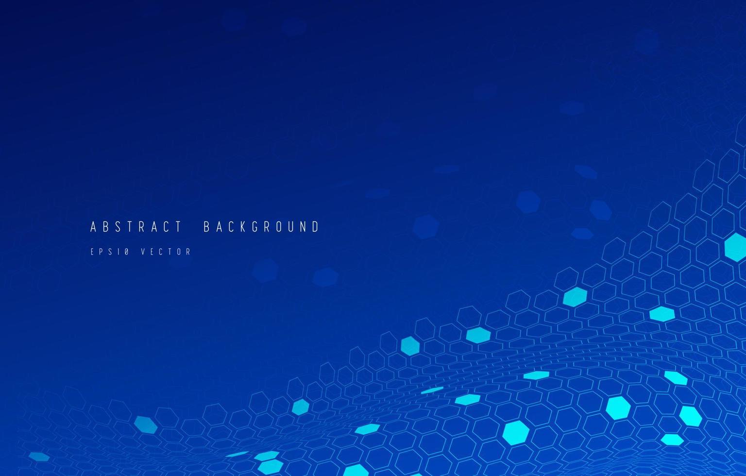 Abstract Lines and Dots connected with hexagon network elements on blue background design. Modern background for big data digital technology connection concept. Vector illustration