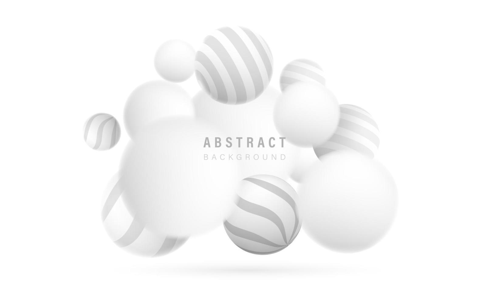 fondo gris blanco abstracto con elementos de patrón de bola de círculo 3d. concepto de diseño de arte para banner, afiche, portada o fondos de negocios. ilustración vectorial vector