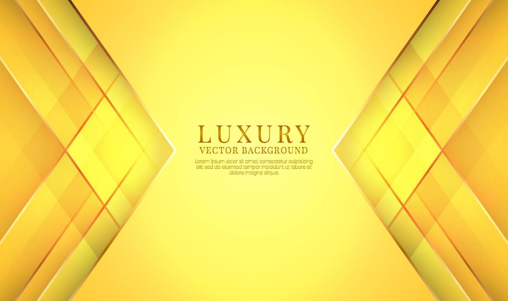 3D yellow luxury abstract background overlap layer on bright space with golden line effect decoration. Graphic design future style concept for flyer, banner, cover, brochure, card, or landing page vector