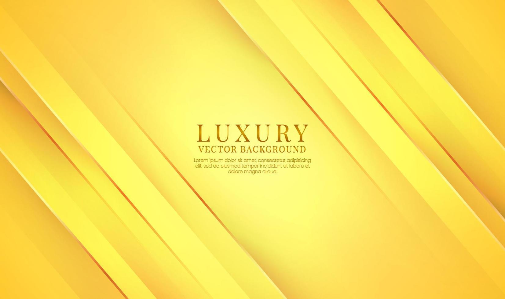 3D yellow luxury abstract background overlap layer on bright space with golden line effect decoration. Graphic design future style concept for flyer, banner, cover, brochure, card, or landing page vector