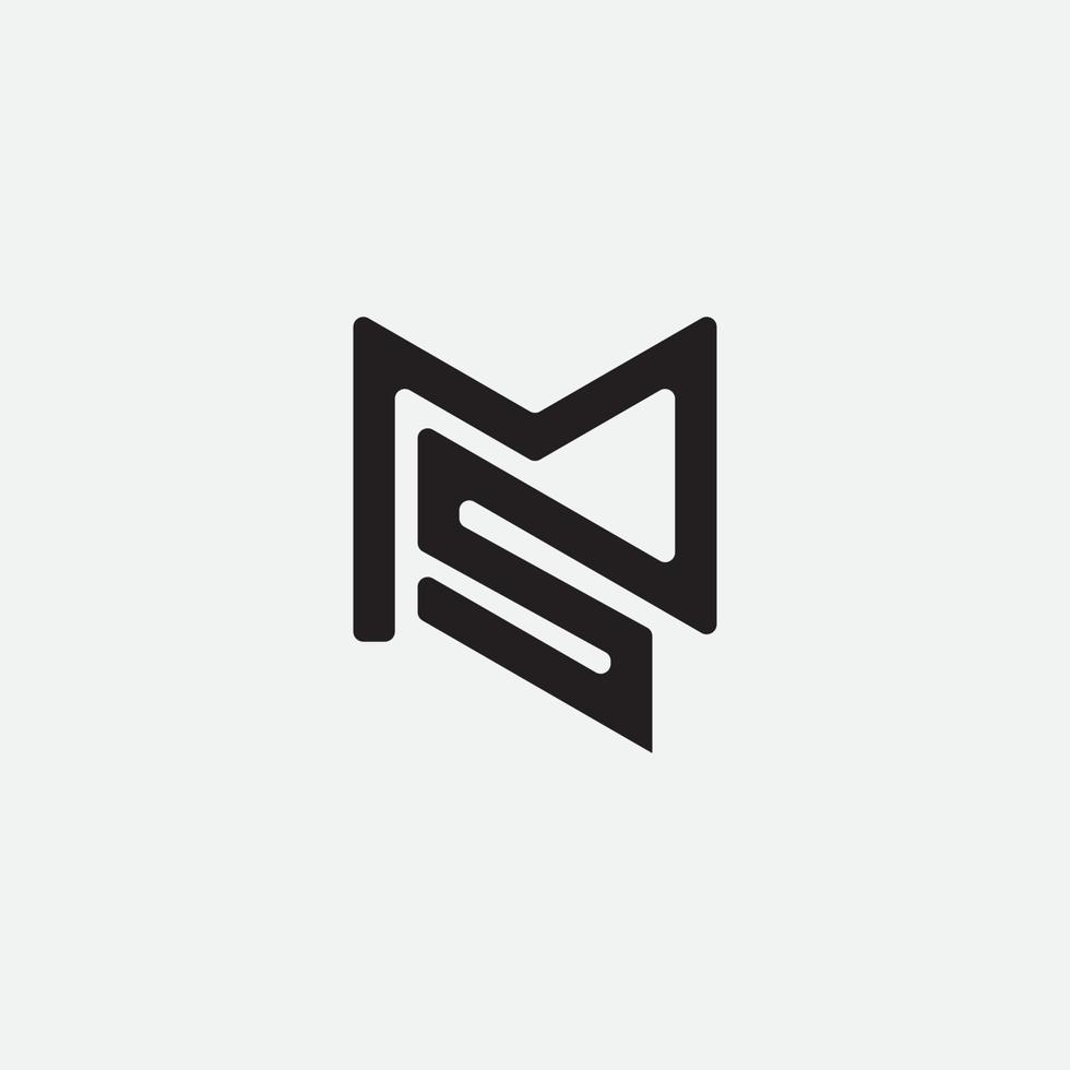 diseño inicial del logotipo del monograma ms. vector