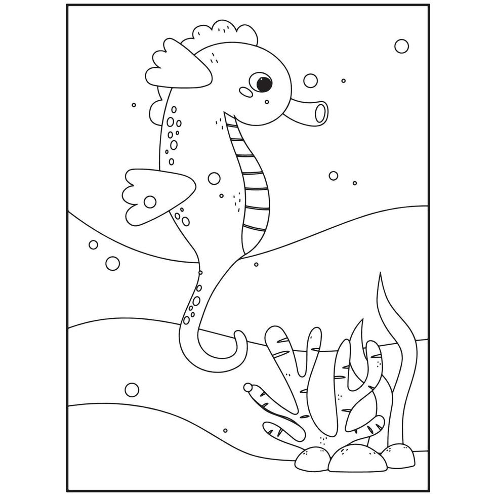 dibujos de animales del mar para colorear para niños 6513383 Vector en  Vecteezy