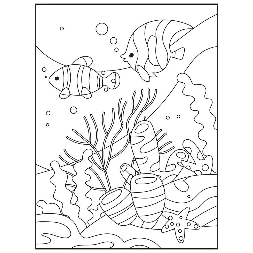 dibujos de animales del mar para colorear para niños 6513386 Vector en  Vecteezy