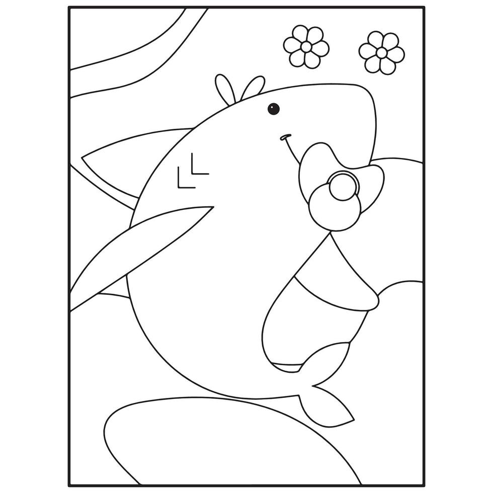 Shark coloring pages for kids vector