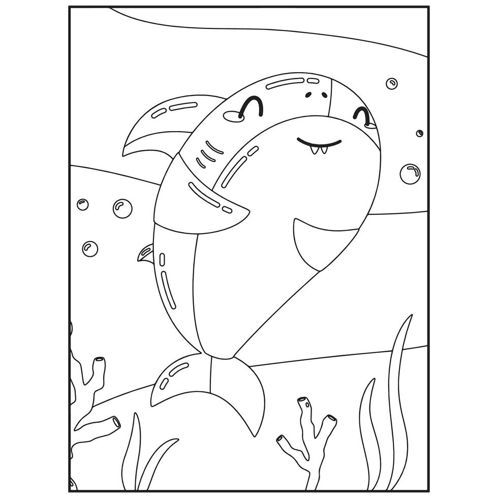 dibujos de tiburones para colorear para niños vector