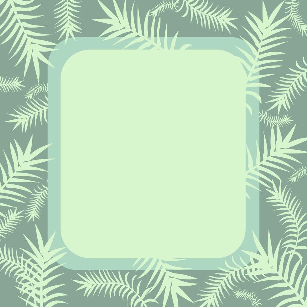 Modern green leaf border. vector