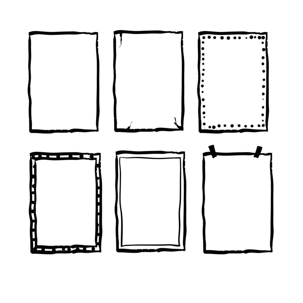 handdrawn doodle frame collection vector