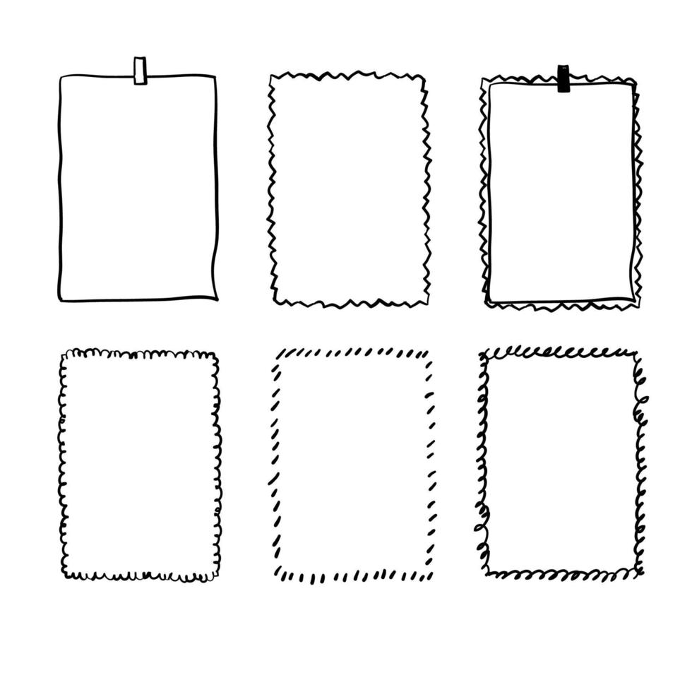 handdrawn doodle frame collection vector