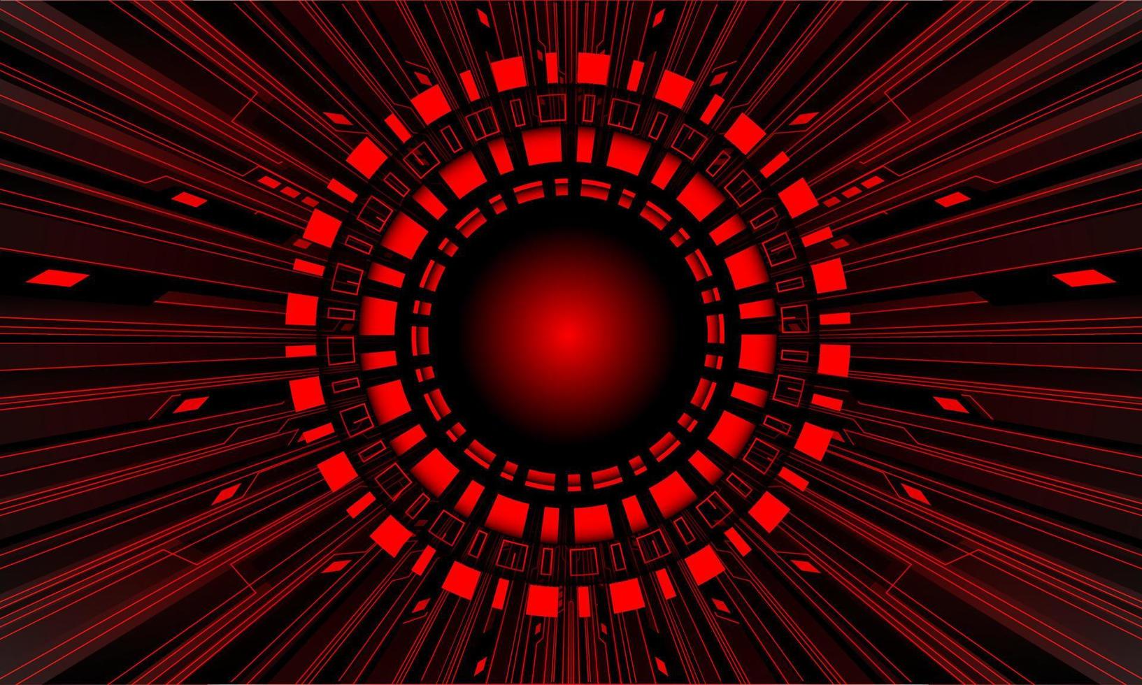 resumen negro rojo luz circuito cyber tecnología futurista zoom oscuro diseño fondo vector