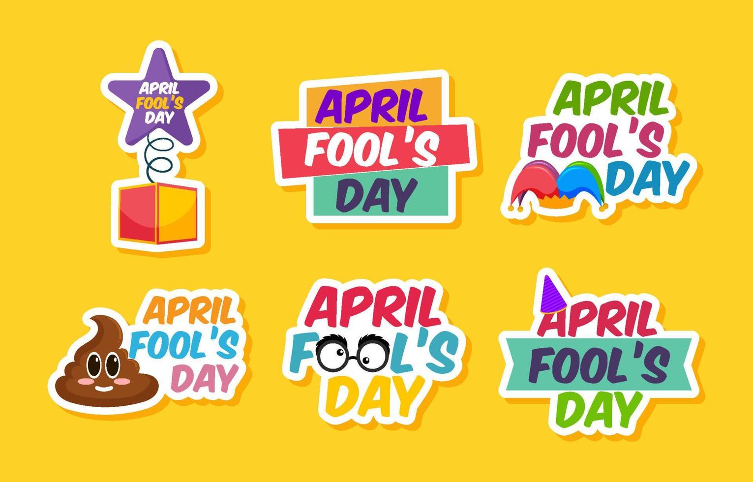 Happy April Fools Sticker vector