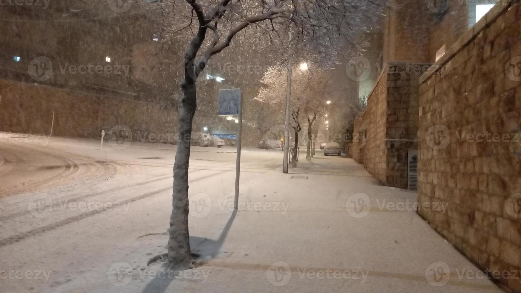 Snow in Jerusalem and the surrounding mountains photo