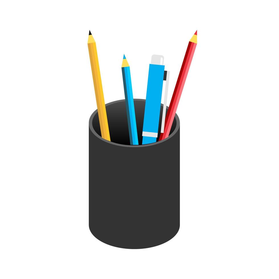 Pencil case icon. vector