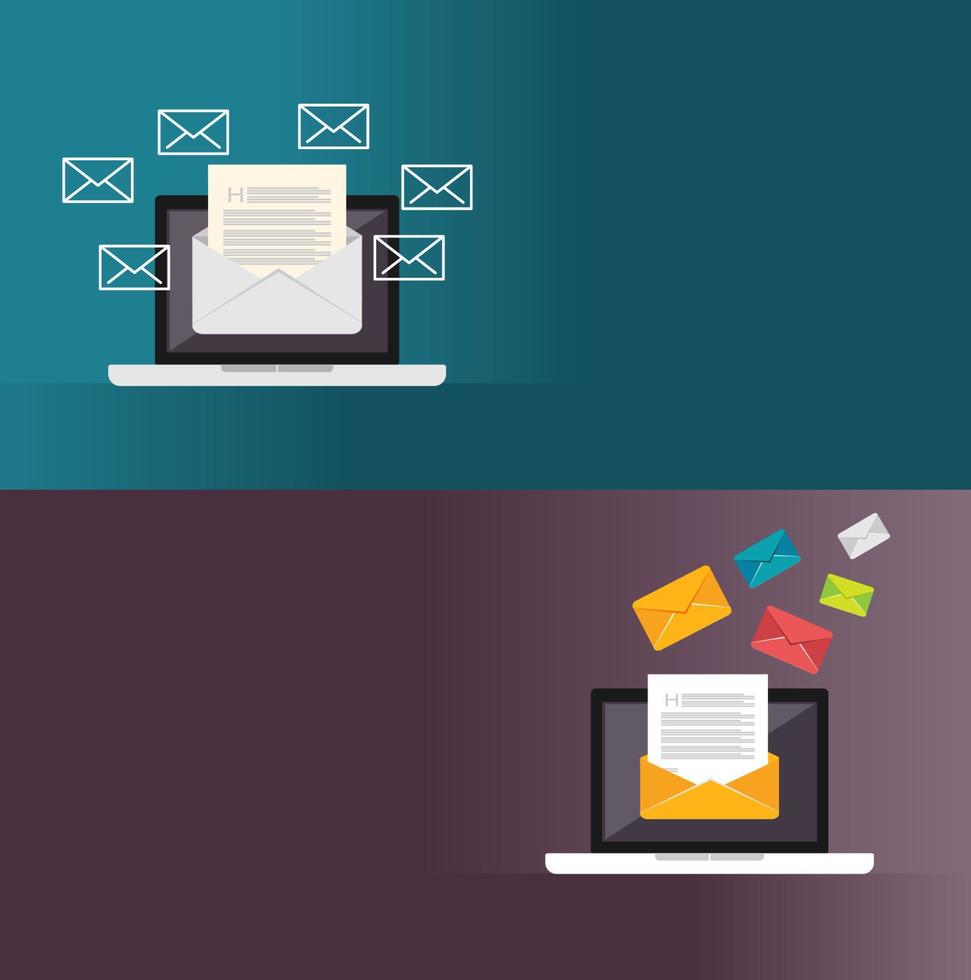 Email Messages. Email marketing. vector