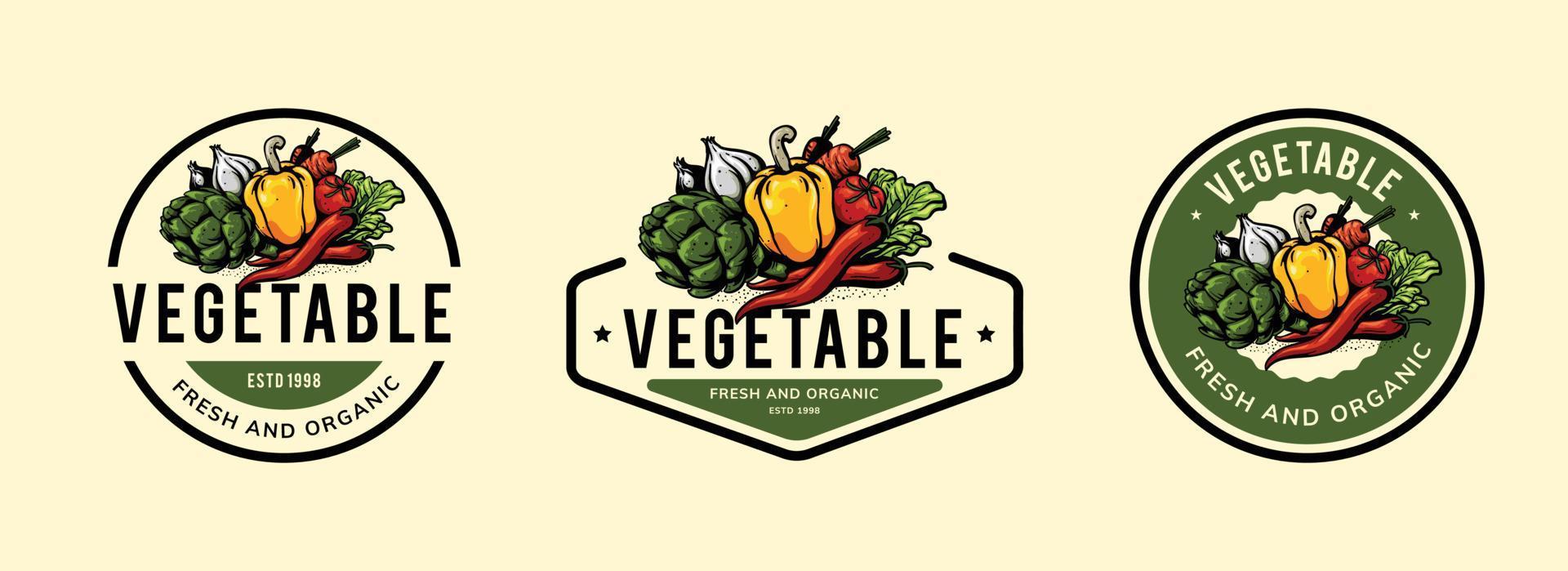 fruit and vegetable logo design vector