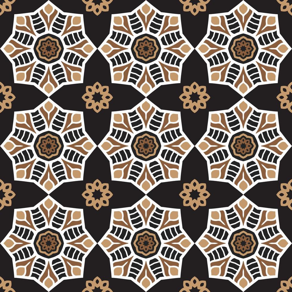 Tile Design With Floral vector