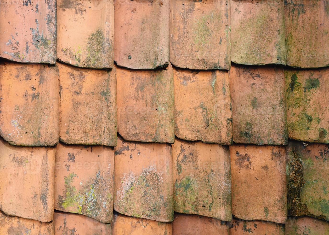 background texture - old vintage shingles on the roof photo