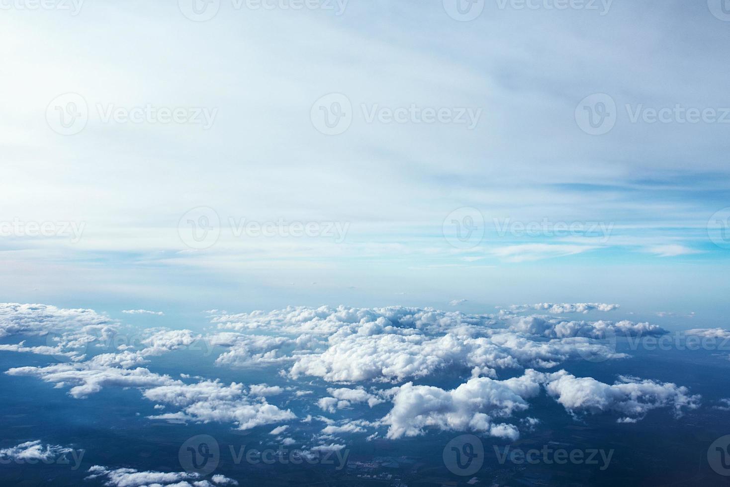 beautiful amazing view to the sky from the aircraft photo