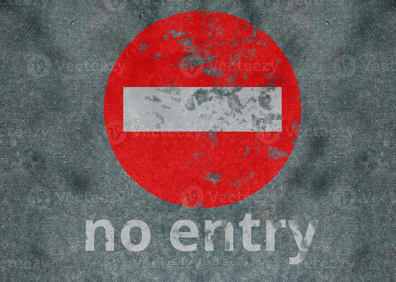 Text No entry, travel background photo