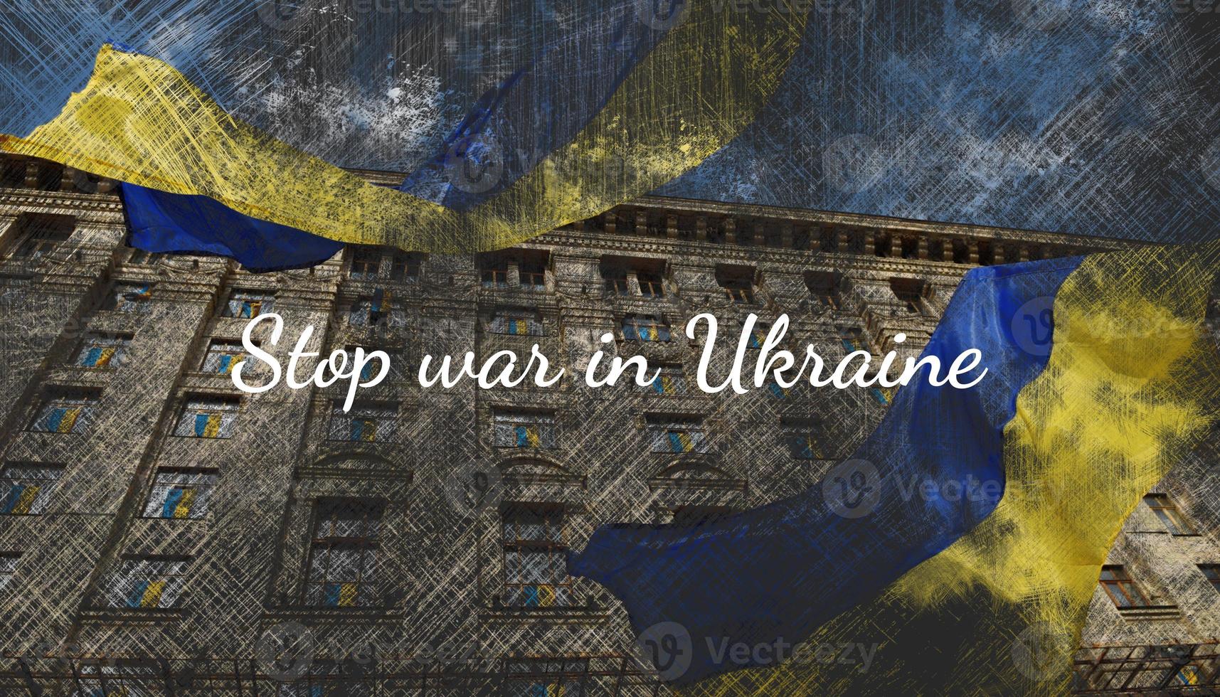 Stop war in Ukraine.  Russia vs Ukraine. War between Russia and Ukraine photo