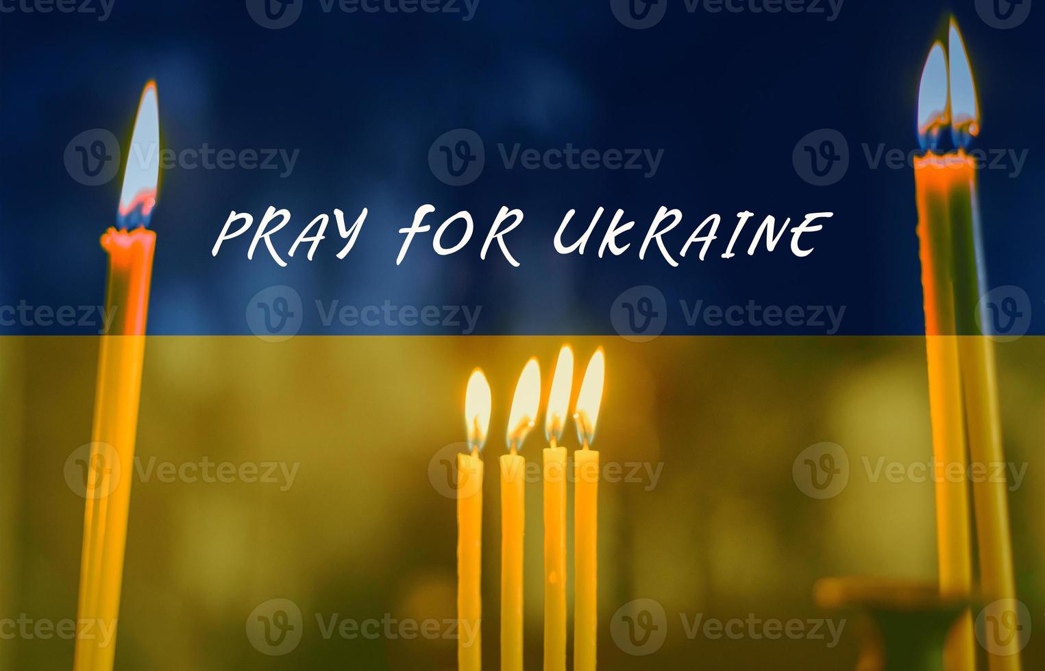 Pray for Ukraine, flag Ukraine. Russia vs Ukraine stop war. Pray Ukraine photo