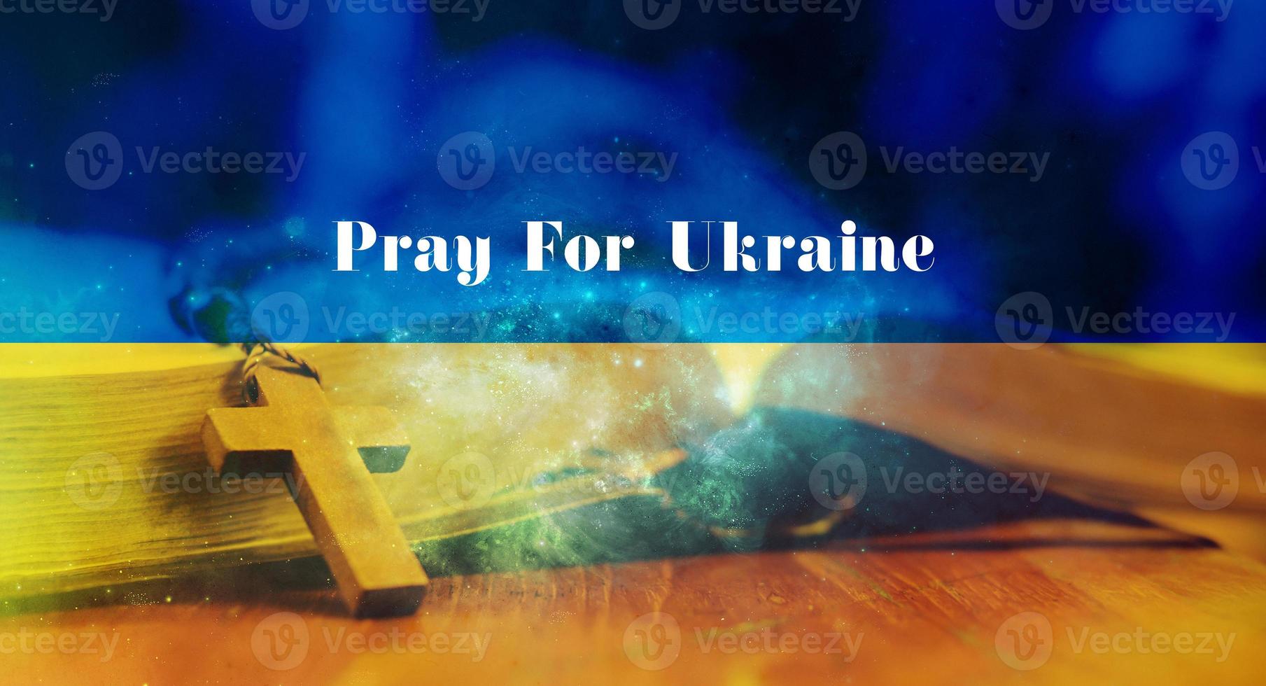 Pray for Ukraine, flag Ukraine. Russia vs Ukraine stop war, Russia and Ukraine fighting. Pray Ukraine photo