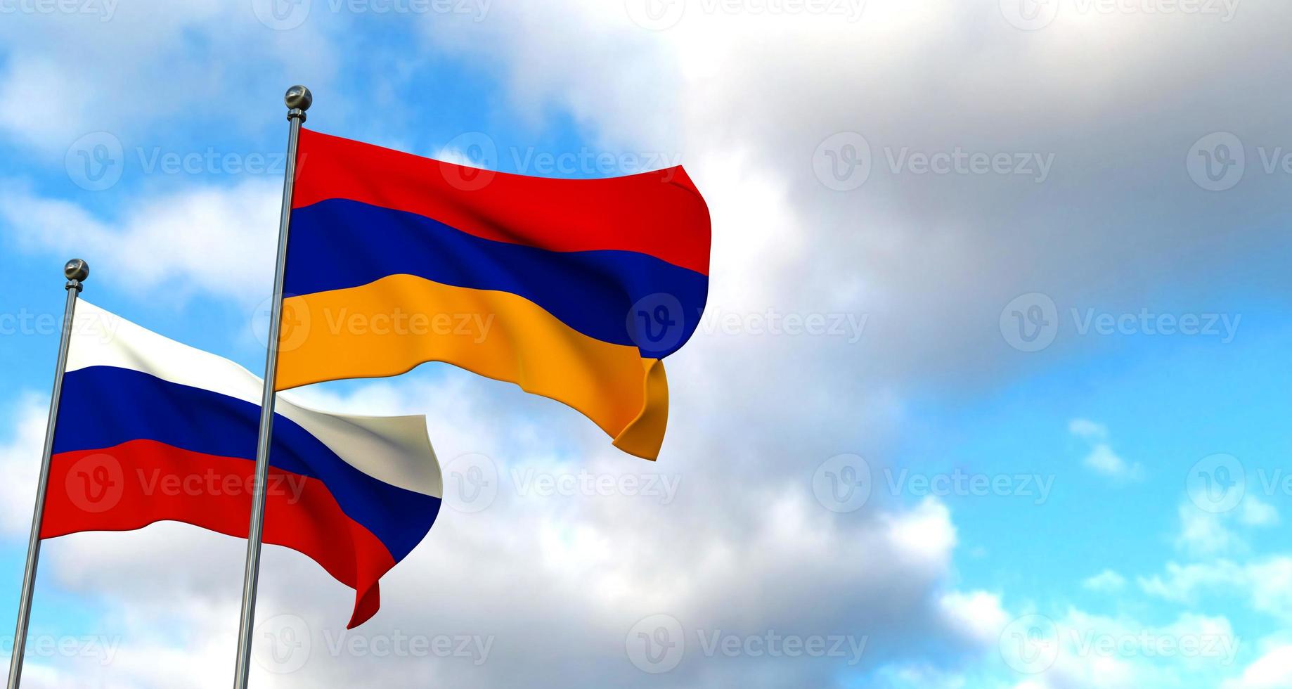 Armenia and Russia flags. friends of Russia and Armenia photo