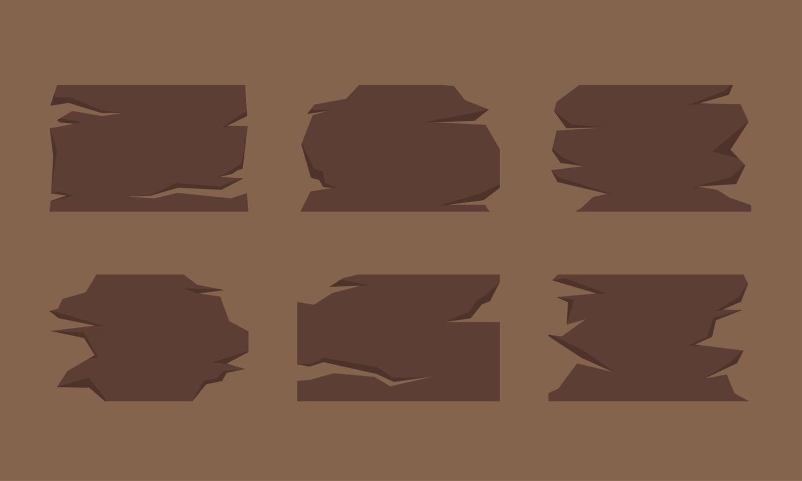 Broken board icon set vector