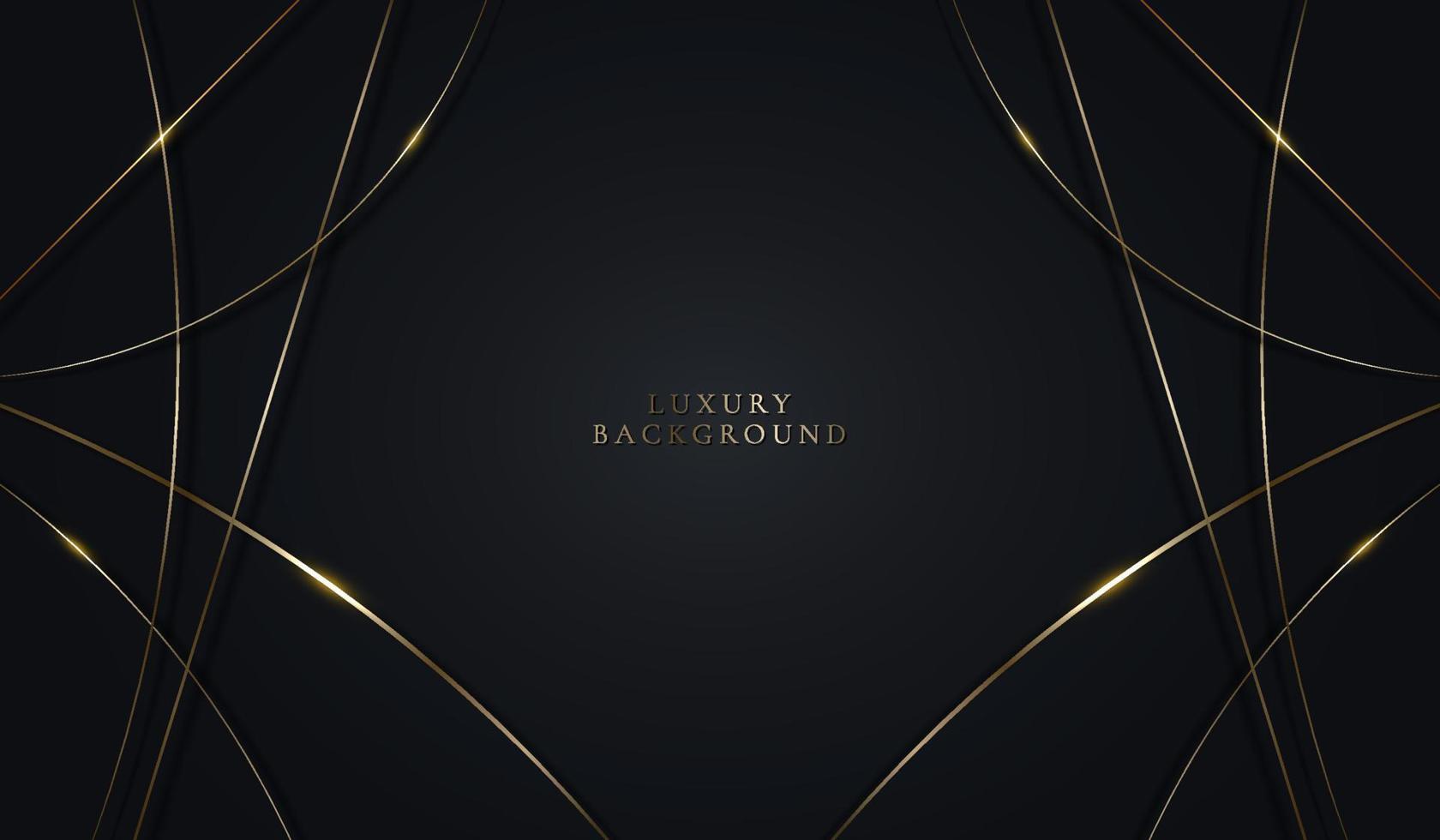 Modern luxury template design abstract golden lines pattern elements with lighting on black background vector