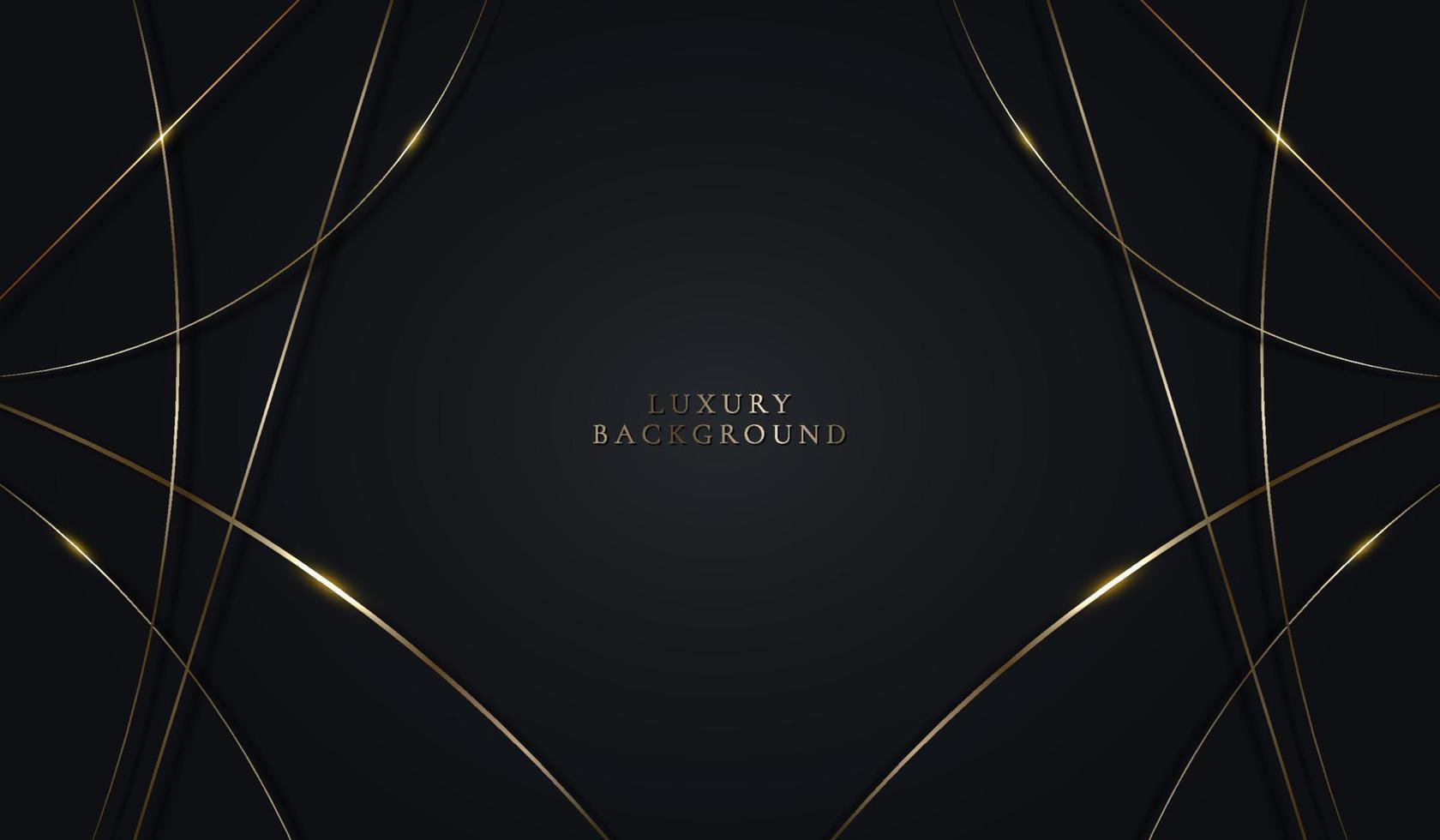 Modern luxury template design abstract golden lines pattern elements with lighting on black background vector