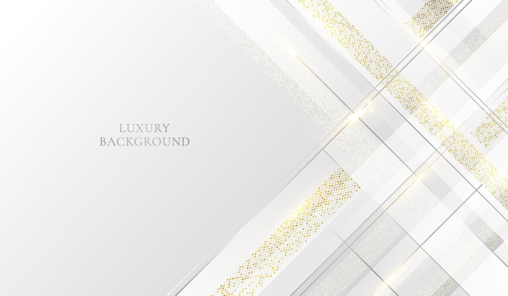 patrón de rayas blancas abstractas con líneas y brillo dorado sobre fondo blanco estilo de lujo vector