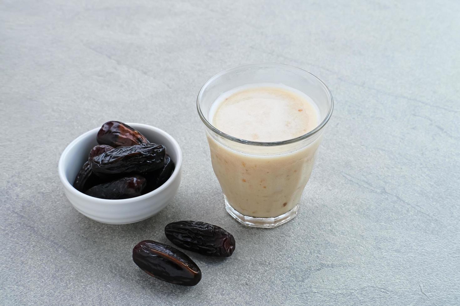 Susu Kurma or Dates fruit smoothie made from milk and dates photo