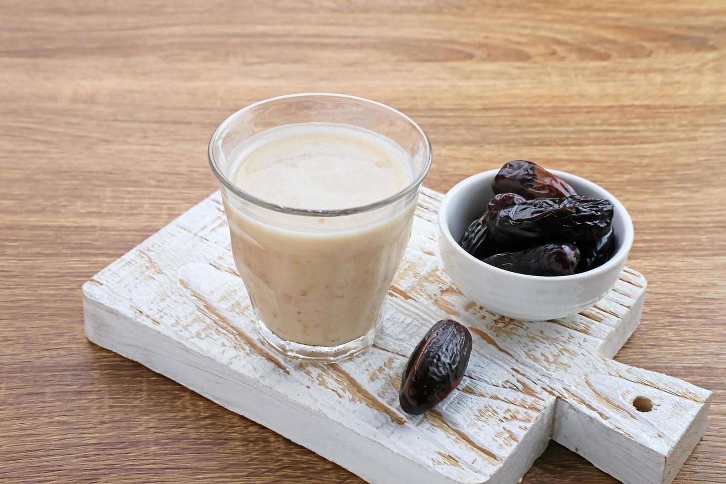 Susu Kurma or Dates fruit smoothie made from milk and dates photo