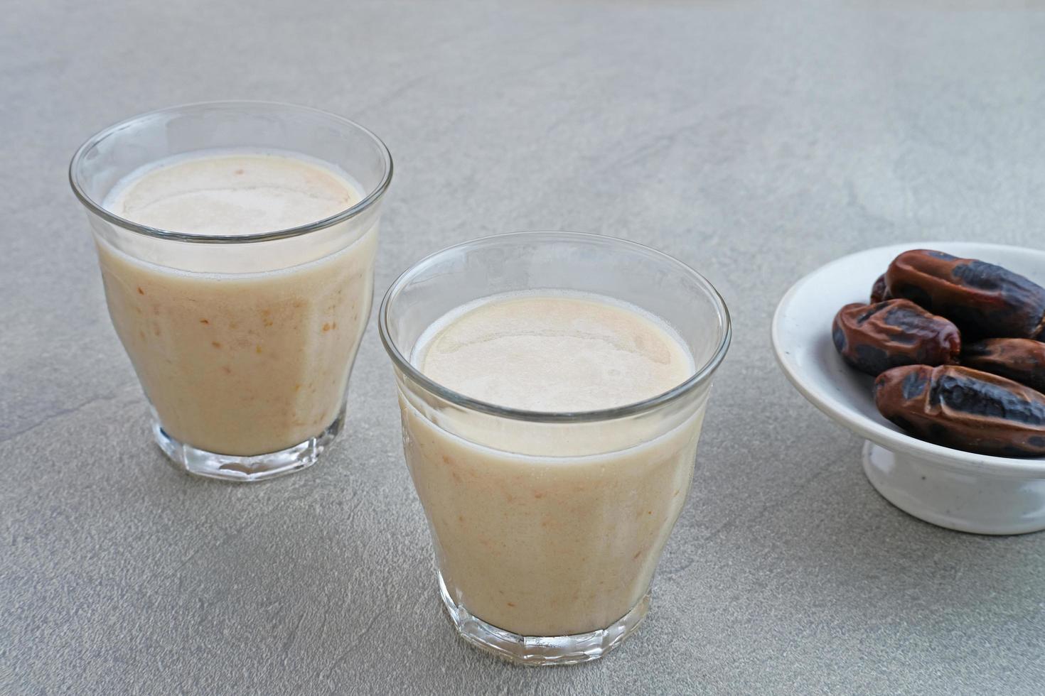 Susu Kurma or Dates fruit smoothie made from milk and dates photo