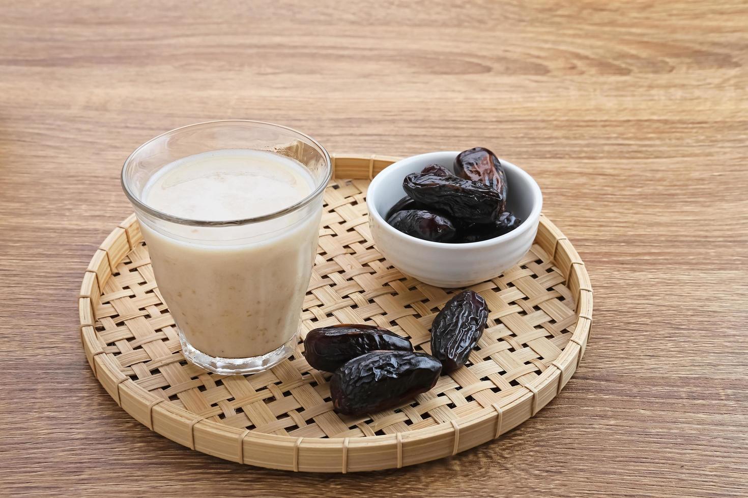 Susu Kurma or Dates fruit smoothie made from milk and dates photo